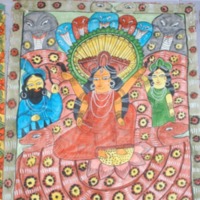 A Piece of Patachitra depicting goddess Manasa