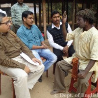 Taking Interview of the Bharjatra Artists